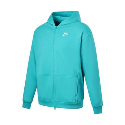 Nike Спортивний костюм Club Fleece Oversized Худі на повній блискавці Дитячі топи Кактусово-зелений Білий FD2931345