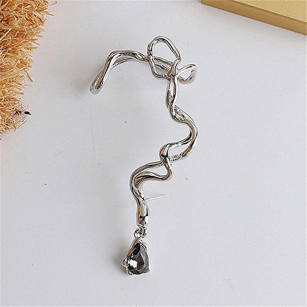 Soild Color Vintage Irregular Earrings Women Clip  Earrings Snake Ear Hook Korean style Jewelry