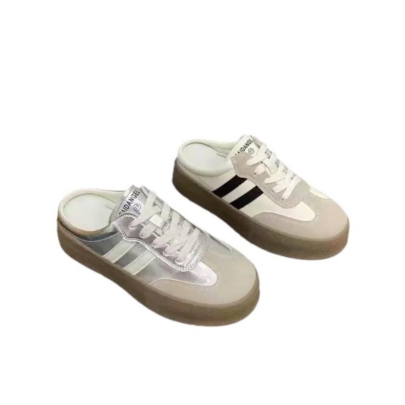 Baotou slippers women's new summer outer wear one pedal white shoes thick soles without back