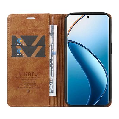 YIKATU YK-006 Für Realme 12 Pro 5G/12 Pro+ 5G Handyhülle Sturzsichere Leder-Klapp-Brieftasche