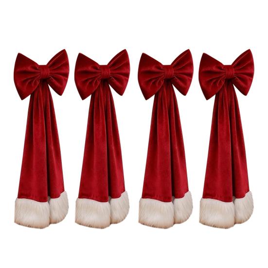 Weihnachts-Samt-Stuhlschleifen 11,8" x 29,5" Burgunder Stuhlschleifen zum Binden für Weihnachtsbankett Hochzeit Geburtstagsfeier Esszimmerdekoration