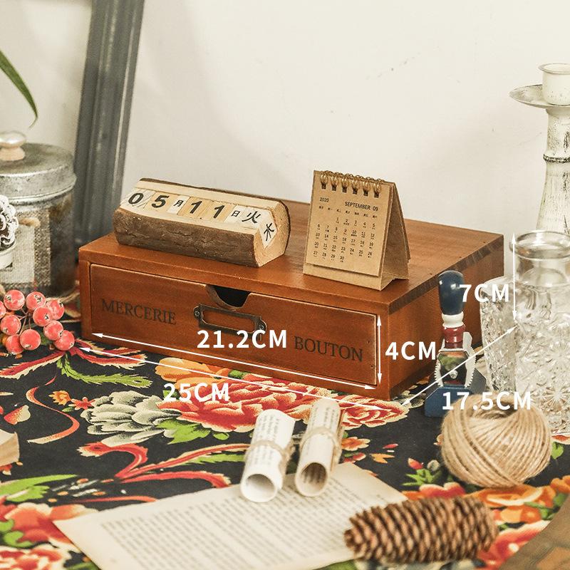 

1 набір старовинних столів-органайзерів для домашнього офісу, сільський комод, дерев яний органайзер, настільний ящик для зберігання, штабелюване щоденне зберігання 1 layer