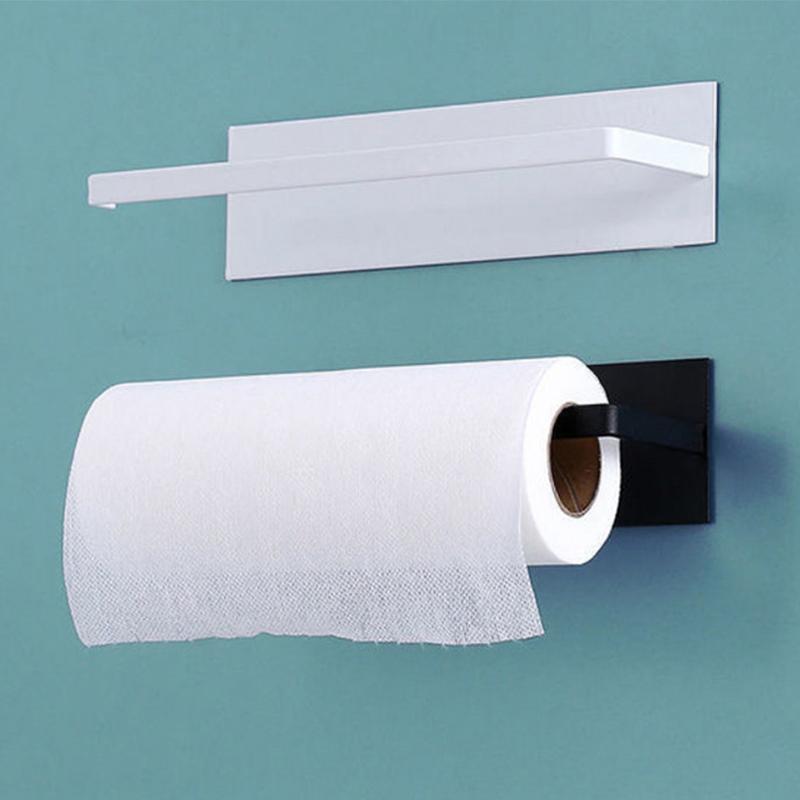 Non Rusting Multifunctional Household Heavy Duty Roll Paper Hanger Kitchen Non Perforated and Non Marking Wall Bracket