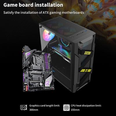 Transparentes Computergehäuse für ATX/M-ATX/Itx-Motherboard, 2 * SSD + HDD, PC-Tower, 360 mm Lüfter, USB 3.0, 150 mm CPU-Lüfter, hohe 300 mm GPU