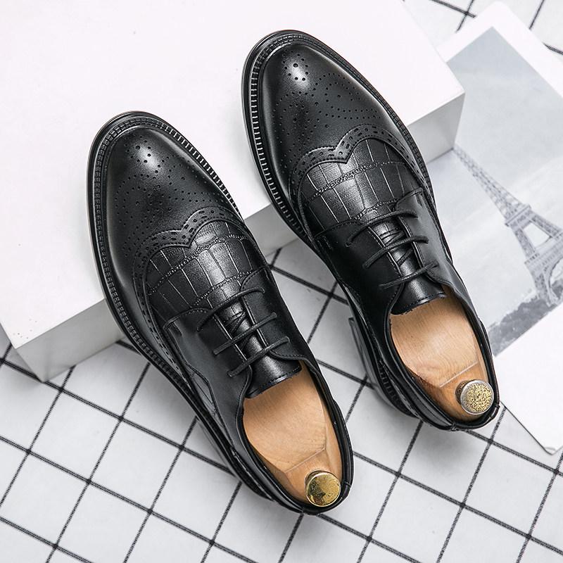 

Men s Formal Vintage Brogue Leather Shoes - Casual & Wedding Styles, Large Sizes Available 42