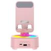 +New Bluetooth Speaker Phone Stand Voice Charging Bank LED Color Music Box Desktop Speakers Pink