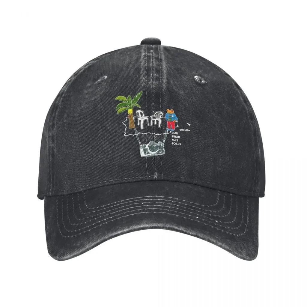 Mode DTMF Debi Tirar Mas Fotos Baseballkappen Unisex Stil Used Denim Gewaschene Sonnenkappe Bad Bunny 2025 Neue Albumkappen Mütze