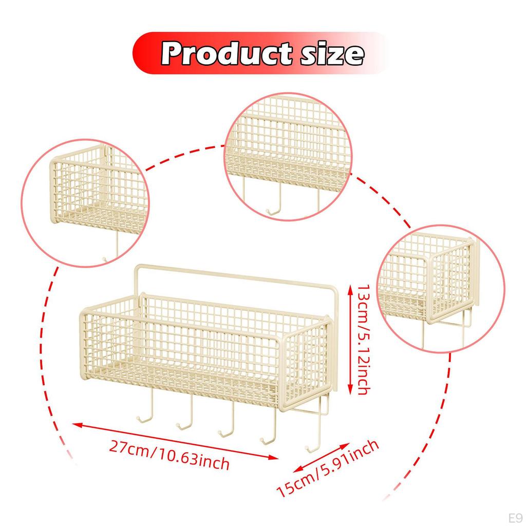 Spice Rack Organizer Hanging Kitchen Basket Lightweight Wall Mount Wire Storage for Office