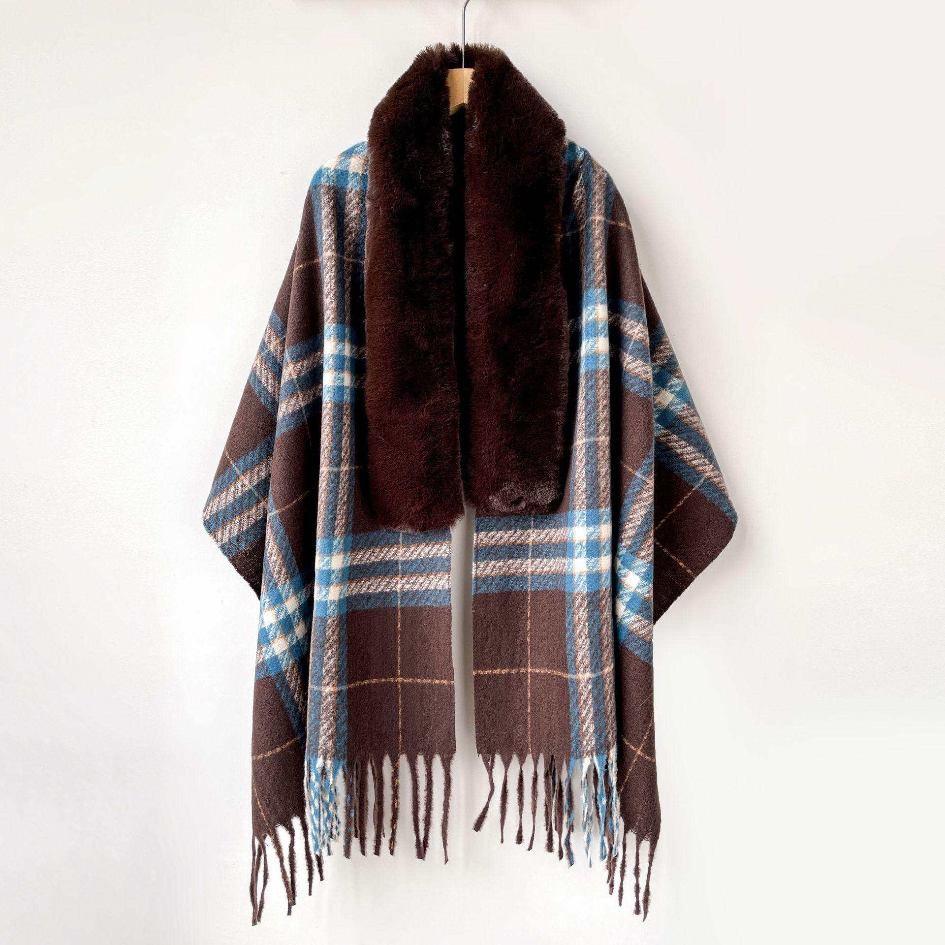 

Осенне-зимний однотонный шарф из лисьего меха, женский шарф из имитации кашемира, высококачественная универсальная зимняя теплая шаль