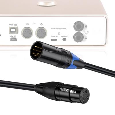 Audiokabel (XLR-Stecker 3-polig auf R-Buchse 5-polig) oder AUX-Kabel (R-Buchse 3-polig auf R-Stecker 5-polig) für Mikrofonmischer