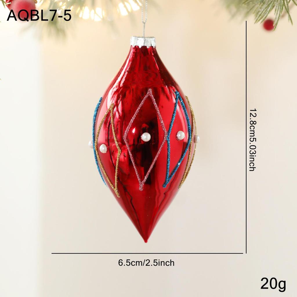 Multicolor Irregular Glass Onion Drop Christmas Tree Ornament