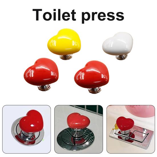 

4 шт. кнопка смыва для унитаза в форме сердца, прекрасный инструмент для унитаза, красочная сменная кнопка унитаза, аксессуары для ванной комнаты 4pcs