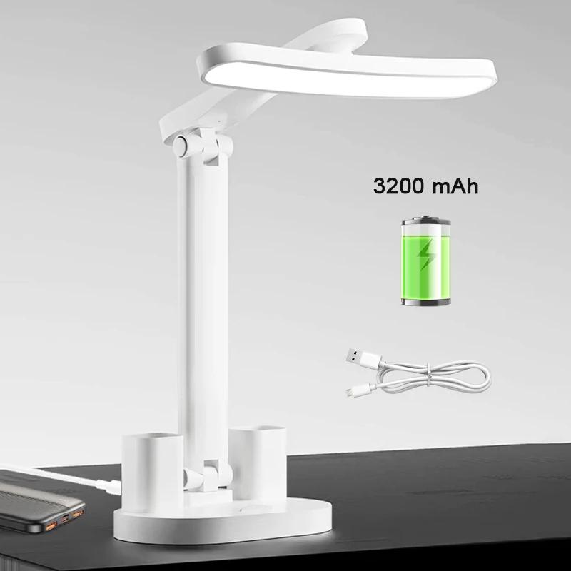 Hodiny LED Stolní lampa USB dobíjecí Stmívatelné Stolní světla Skládací Ochrana očí Stolní Pracovní stůl  Čtení  Noční světlo  Lampy