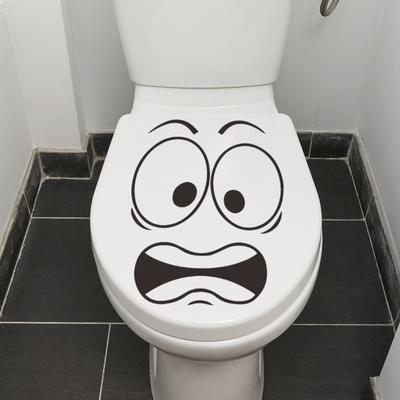 Angstvoller Ausdruck Toilettenaufkleber Wasserdicht Abnehmbar Selbstklebend PVC Wohnzimmer Badezimmer Wand