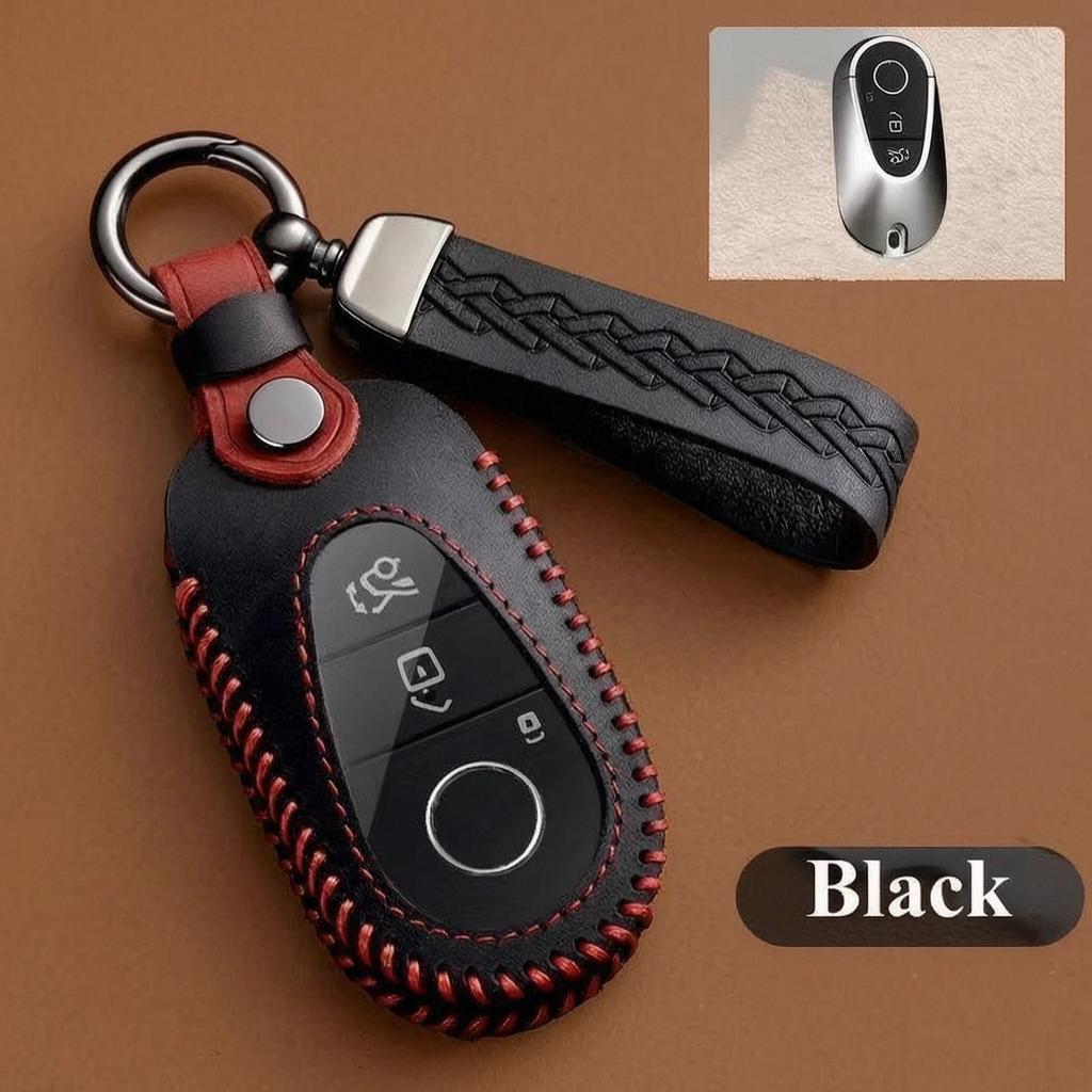 Leather Key Case For Mercedes Benz  C S Class W206 W223 S350 C260 C300 S400 S450 S500 Class Smart Key Fob Cover
