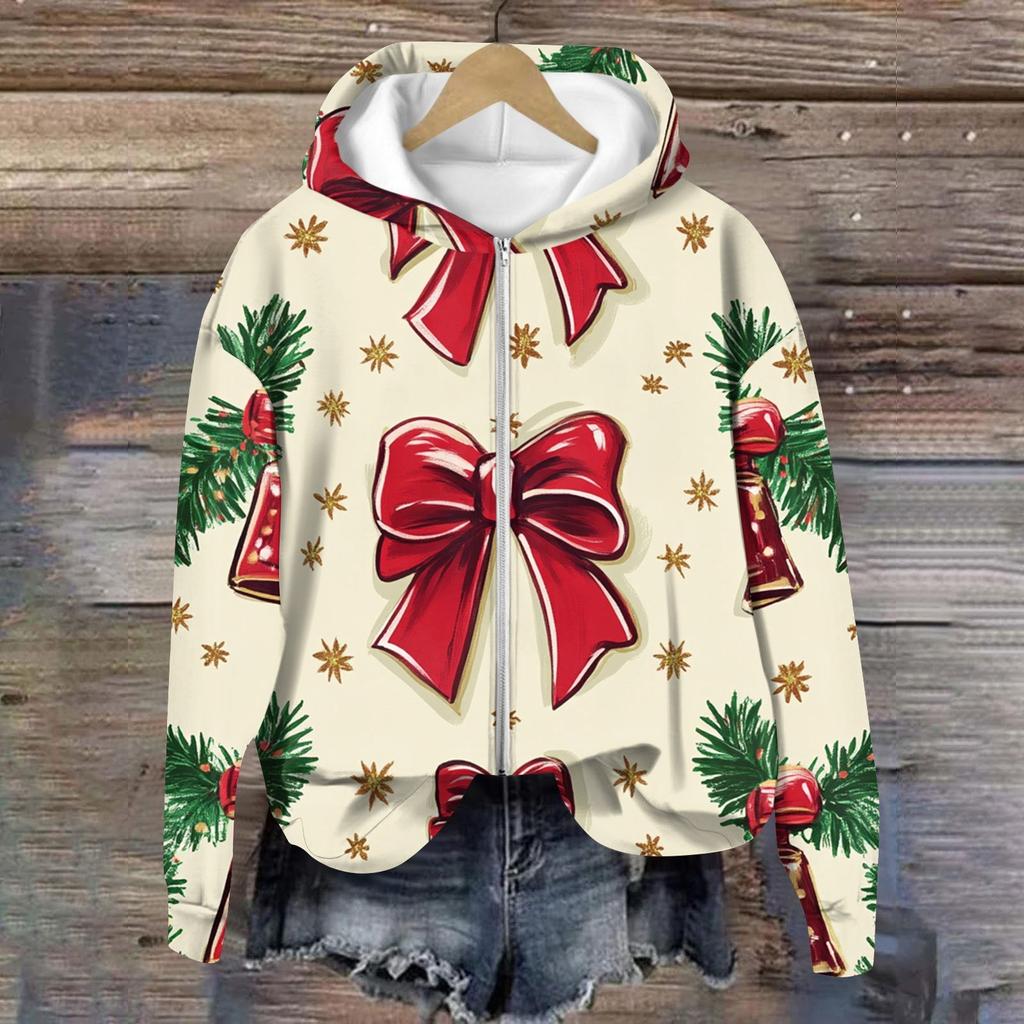 Jackets For Women Long Sleeve  Zip Up  Print Outerwear Casual Jackets