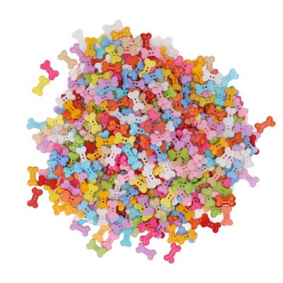 1000Pcs Dog Bone Buttons Bright Vivid Colors Cute Dog Bone Two Holes Durable Plastic Wide