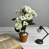 1Pcs 1:12 Dollhouse Home Model Decor Toy Miniature Rose Potted Plant Flowerpot Bonsai Doll House Accessories