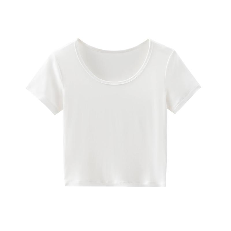 NOMe Women's Round Neck Short-Sleeve Crop Top