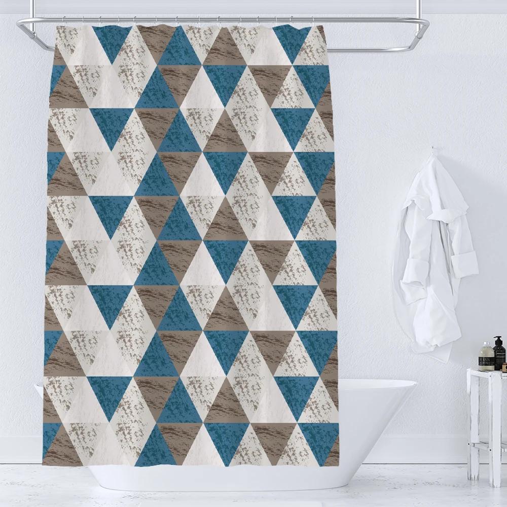 

Hexagonal Geometry Bathroom Shower Curtain Waterproof Bathroom Curtains Polyester Bath Curtain Bathtub Bathing Cover With Hooks W60H190(CM)-1 Pcs