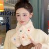 Autumn and Winter New Color Buttons Cross Scarf Niche Fashion Thickened Warm Neck Scarf Versatile Student Tide