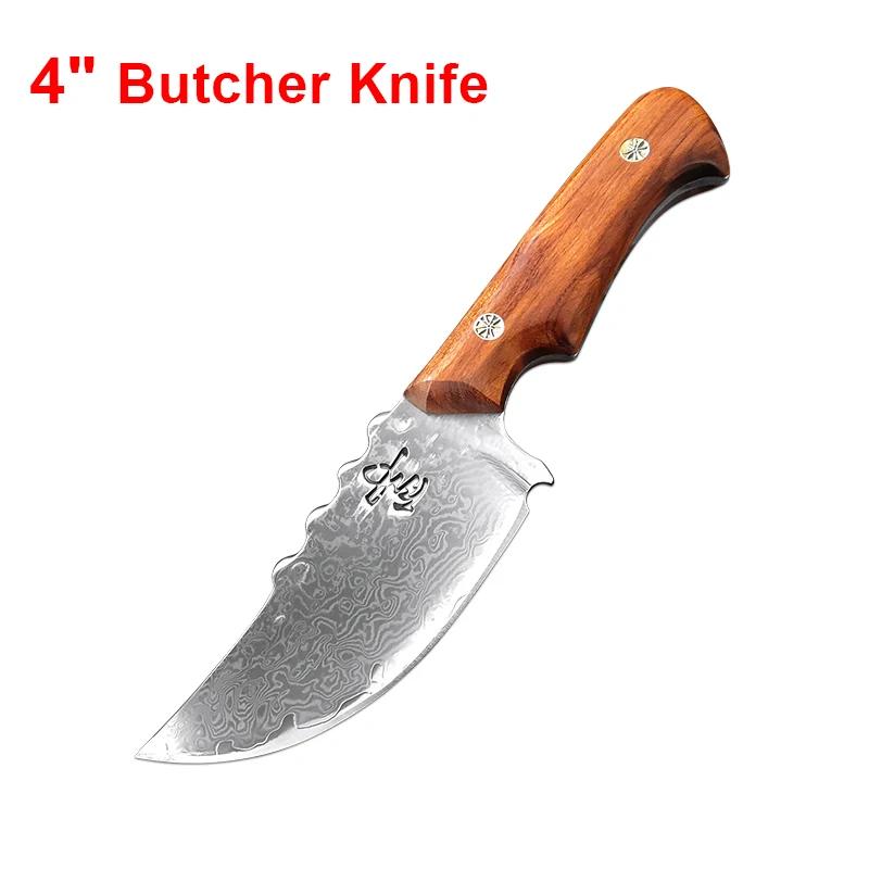 Boning Butcher Knife Fish Fruit Vegetables Kitcher Knives Wood Handle Utility Chef Knife Damascus Cleaver Knife Meat Slicing