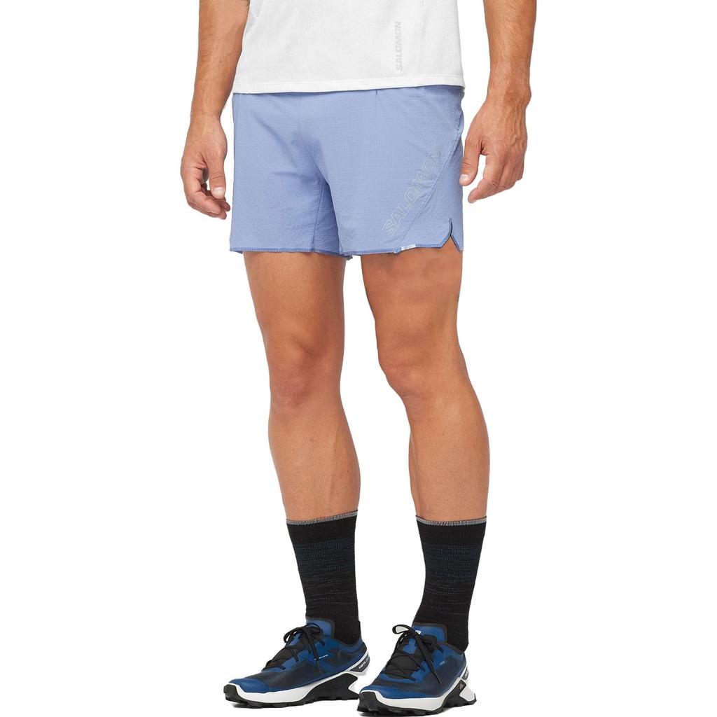 Salomon Sense Aero 5" Letter Print Mid-Rise Casual Shorts Men Shorts Blue LC2047900