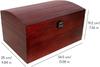 Coffre Boîte de Rangement - Creative Deco - Bois Rouge - 34,5 x 25 x 19,2 cm - Fermoir - Couvercle Courbé
