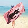 1pc Quick-Dry Bath & Beach Towel - Soft Lightweight Towel with Cute Black Cat Design, Highly Absorbent for Pool, Travel, Yoga
