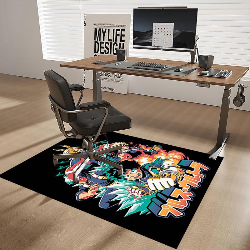 1pc Plus Ultra Chair Mat: Anime Cartoon Design Office Rug with Ultra Cool Characters for Desk, Home Decor, Gaming Room - Non-Slip Carpet Suitable for