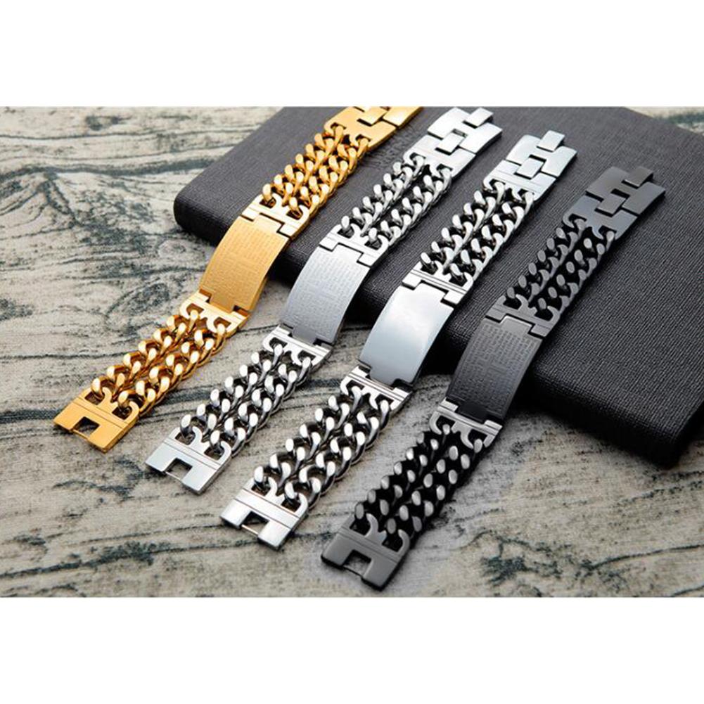 Men Fashion Classic Crucifix Pattern Carbon Teel  Bracelet