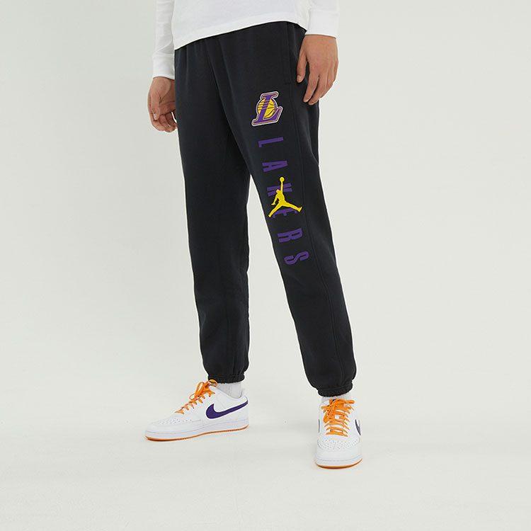 Jordan NBA Courtside Statement Edition Los Angeles Lakers Elastischer Bund Fleecegefüttert Gestrickte Jogginghose Herren Schwarz DB1774-010