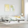 Pull Out Daybed with Drawers Without Mattress White 90x190 Cm