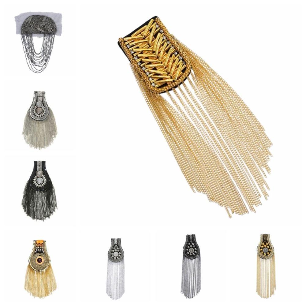 Pin Rivet Shoulder Badges Breastpin Jacket Vintage Brooch Retro Club Tassel Chain Epaulette  Party