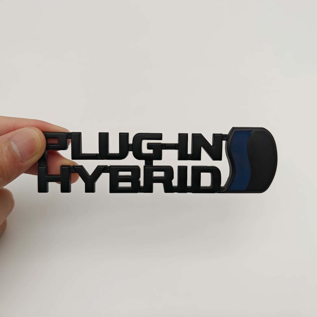1ks 3D kovová nálepkaPLUGIN HYBRID, znak na bok blatníku, zadní kufr pro všechna auta