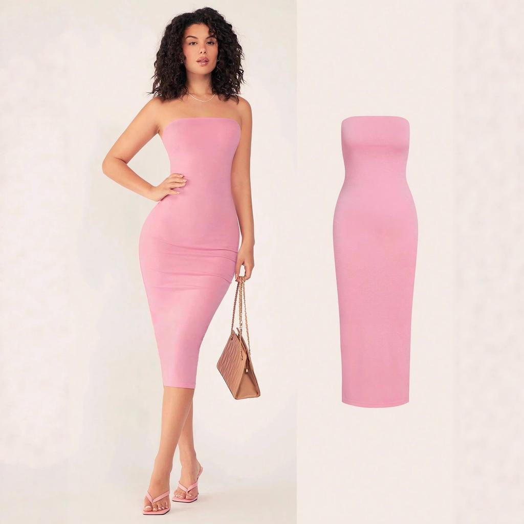 2026 new ebay popular tight tube top high elastic dress