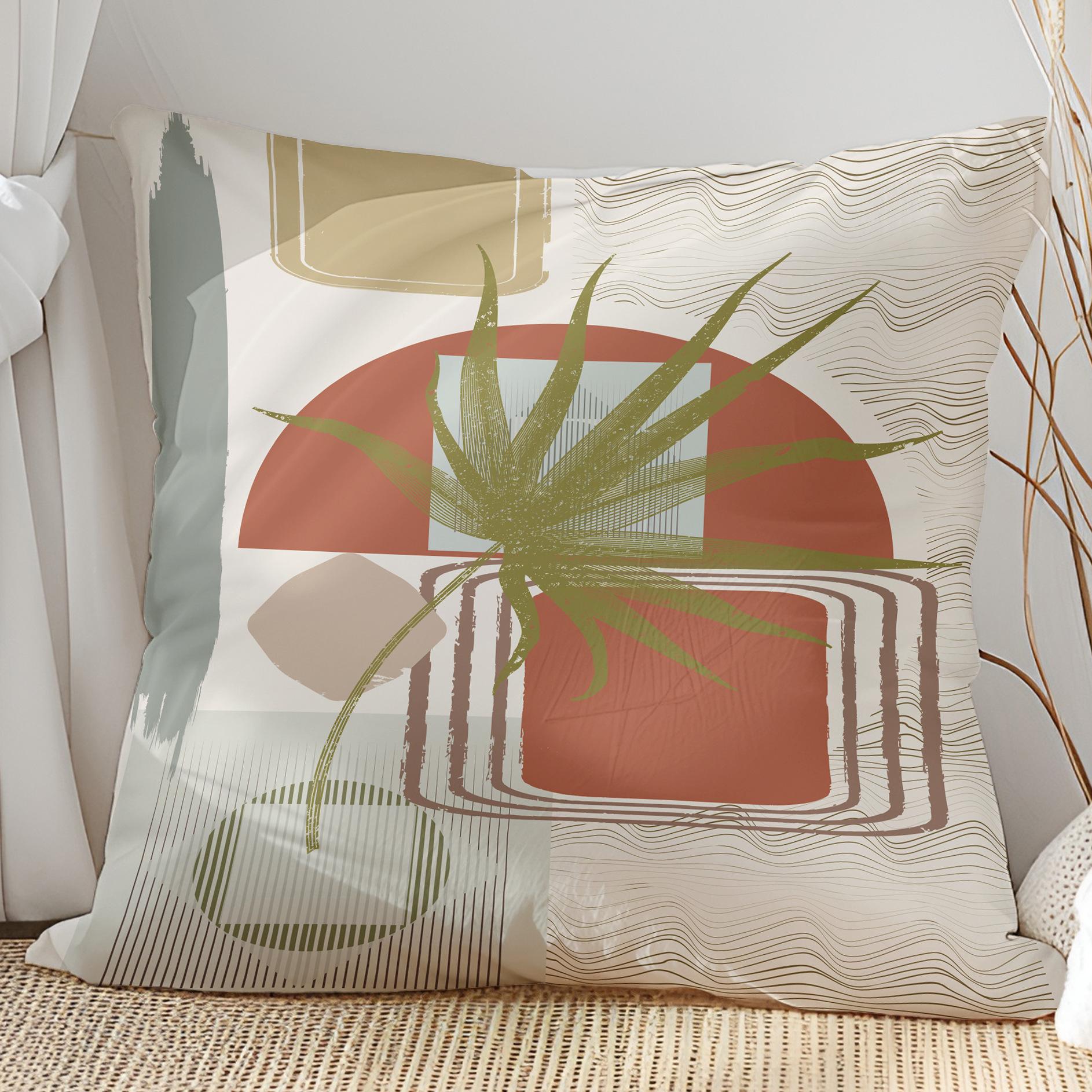 

Modern Abstract Style Pillow Cover Spring Decorative Pillow Cushion Cover Home Products Premium Durable Quality 45 * 45Cm (excluding pillow core)