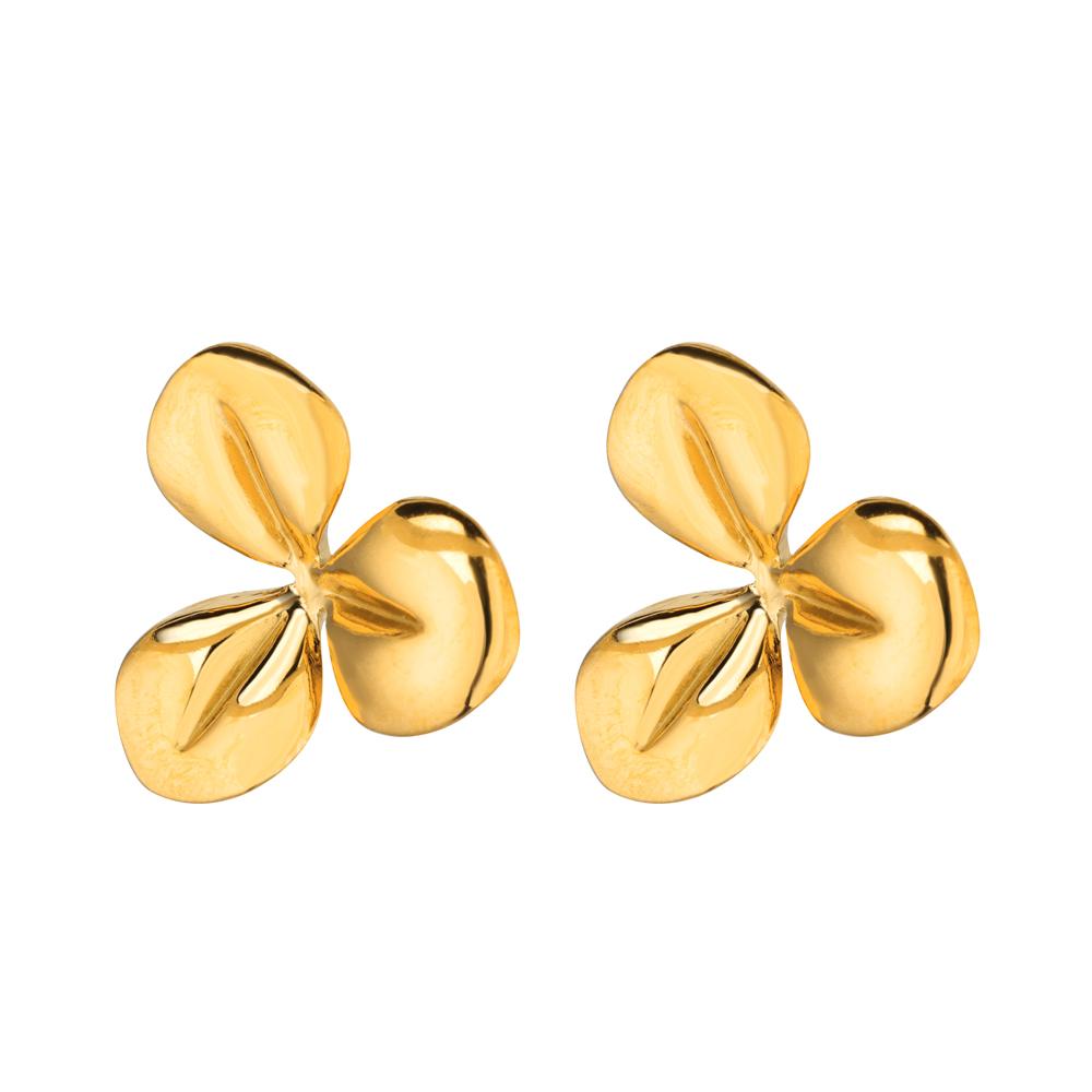 Irregular C Shaped Cute Stainless Steel Stud Earrings For Women Gold Color Wedding Aesthetic Irregular Texture Earring Jewelry