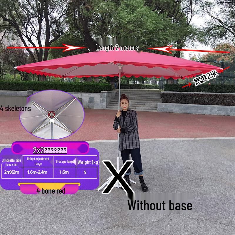 Large Outdoor Rectangular Sunshade Umbrella - Commercial Folding Awning for Courtyard