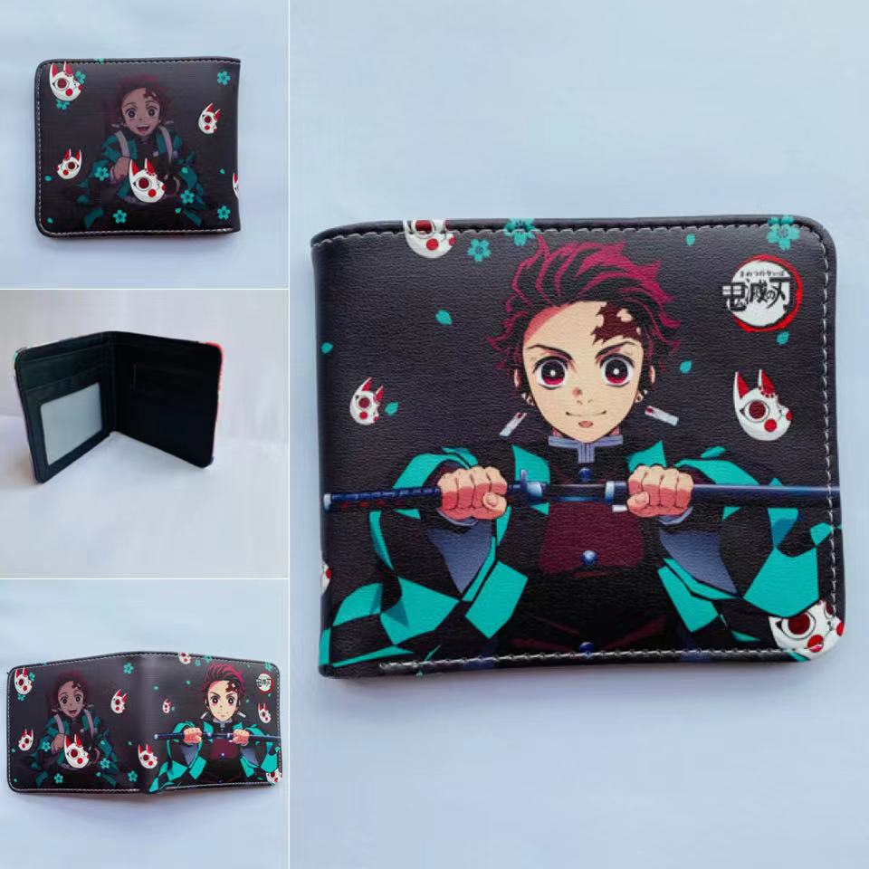 Japan cartoon comics Demon Slayer Short Fold Wallet Cartoon Coin Purse Suitable for Students 0006