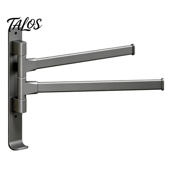 Rotating Towel Storage Swivel Rack, 180 Degree Design, Wall Mounted Space Modern Bathroom Hardware Aluminum Swing Holder, Anti-slip Organizer