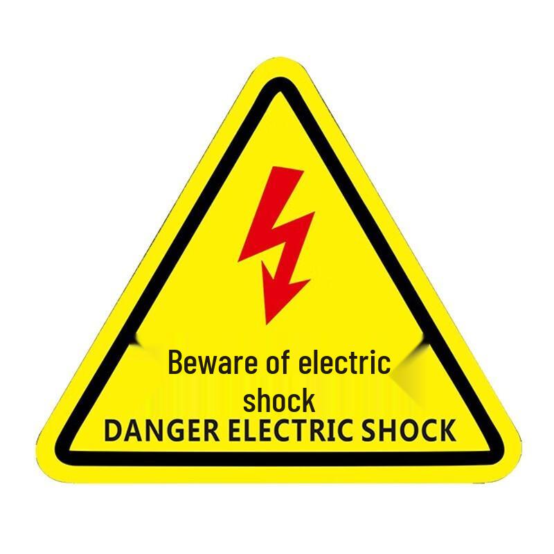Beware of Electric Shock Safety Warning Sticker 5x5cm, 10 Sheets