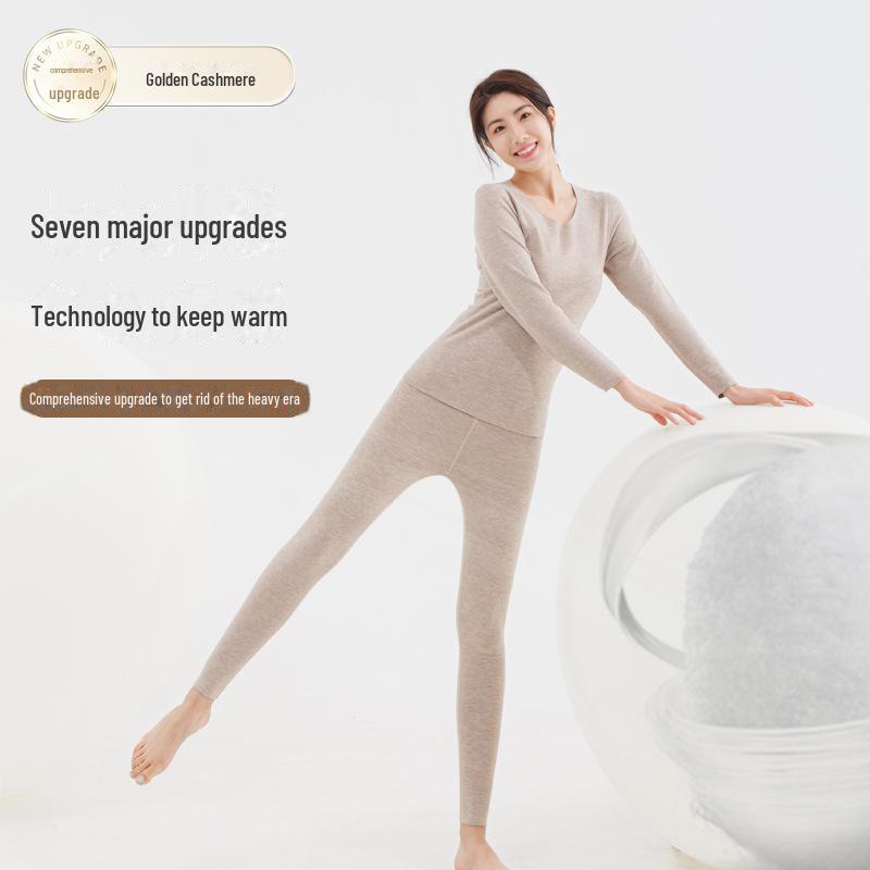 

Женский комплект термобелья из немецкого кашемира: Антибактериальный шелковый акрил, бесшовный, для осени и зимы Top; XXL/170 светло-зеленый