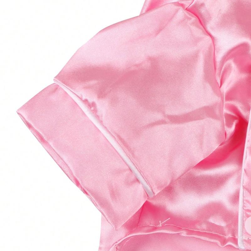 1pc Adorable Pet Clothes, 2-Leg Silk Spring/Autumn Pajamas with Snap-Button Design, for Dogs & Cats Such As Poodle, Bulldog