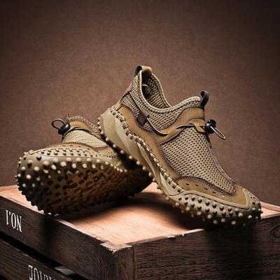 Moda Estate Traspiranti fatti a mano Designer slip on Scarpe casual da uomo suola spessa Sneakers traforate Scarpe basse leggere da esterno Mocassini