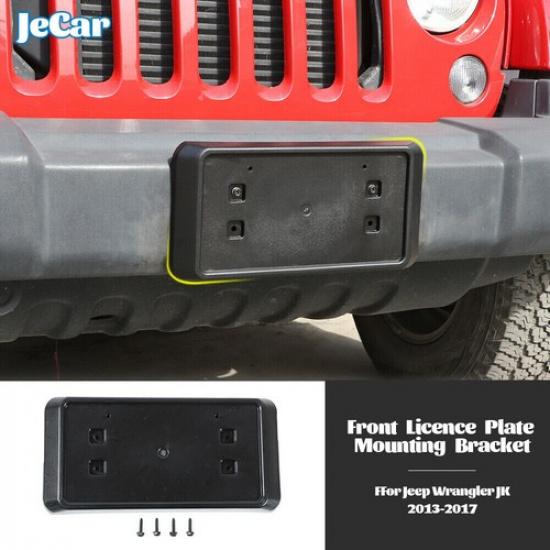 Schwarzer Auto-Kennzeichenhalter vorne für Jeep Wrangler JK 2013-17