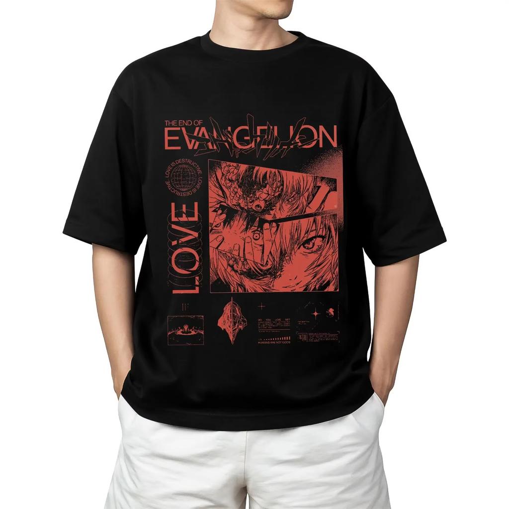 Neon Genesis Evangelion Anime EVA Bedrucktes T-Shirt Herren und Damen T-Shirt Herren Oberteil Sport T-Shirt Herren T-Shirt Harajuku Tee