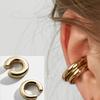 Minimalist Metal Simple C Shape Clip On Earrings for Women Men Without Piercing Geometric Ear Cuff Earclips Jewelry Gifts
