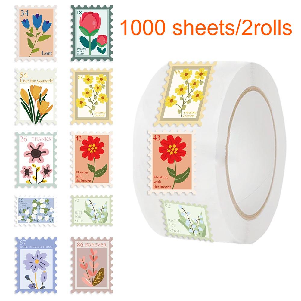 500/1000pcs Cute Floral Stickers - Pastel - Self-Adhesive for Luggage, Laptop, Phone, Water Bottle, Crafts - No Residue Removal