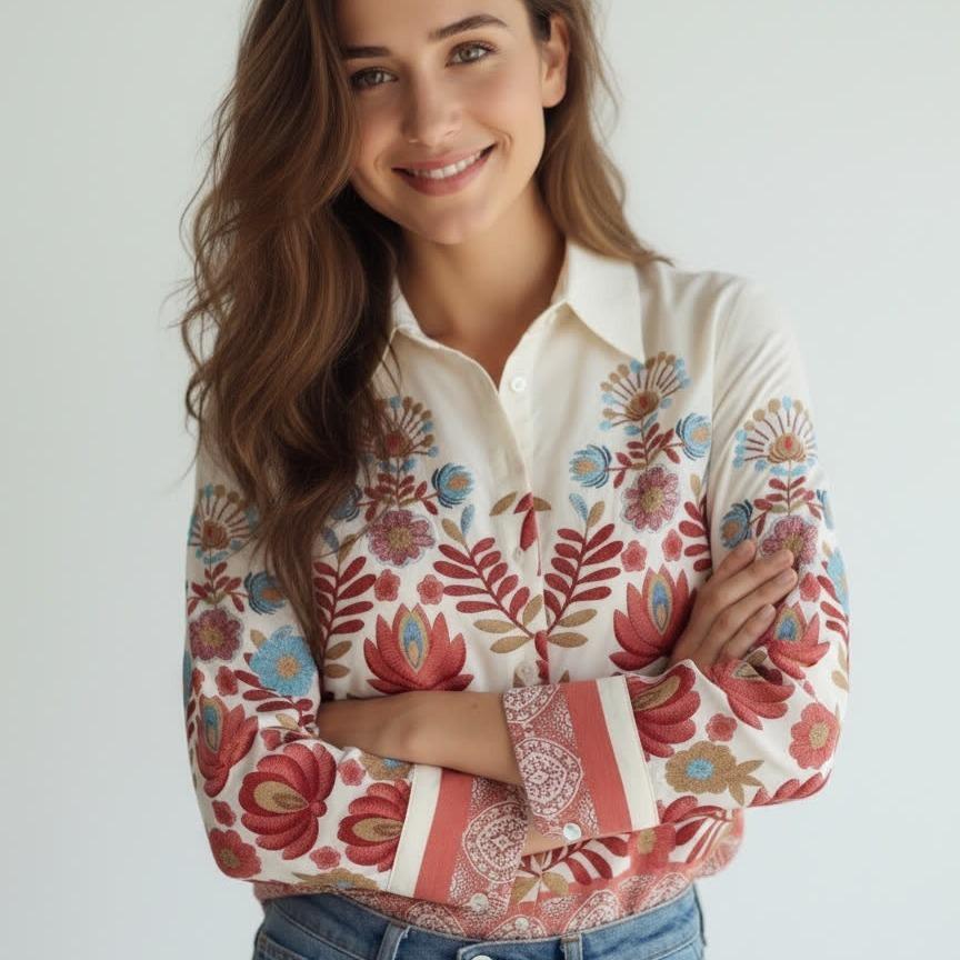 

Versatile Soft Comfort Printed Long-sleeve Shirt for Spring/Autumn Large